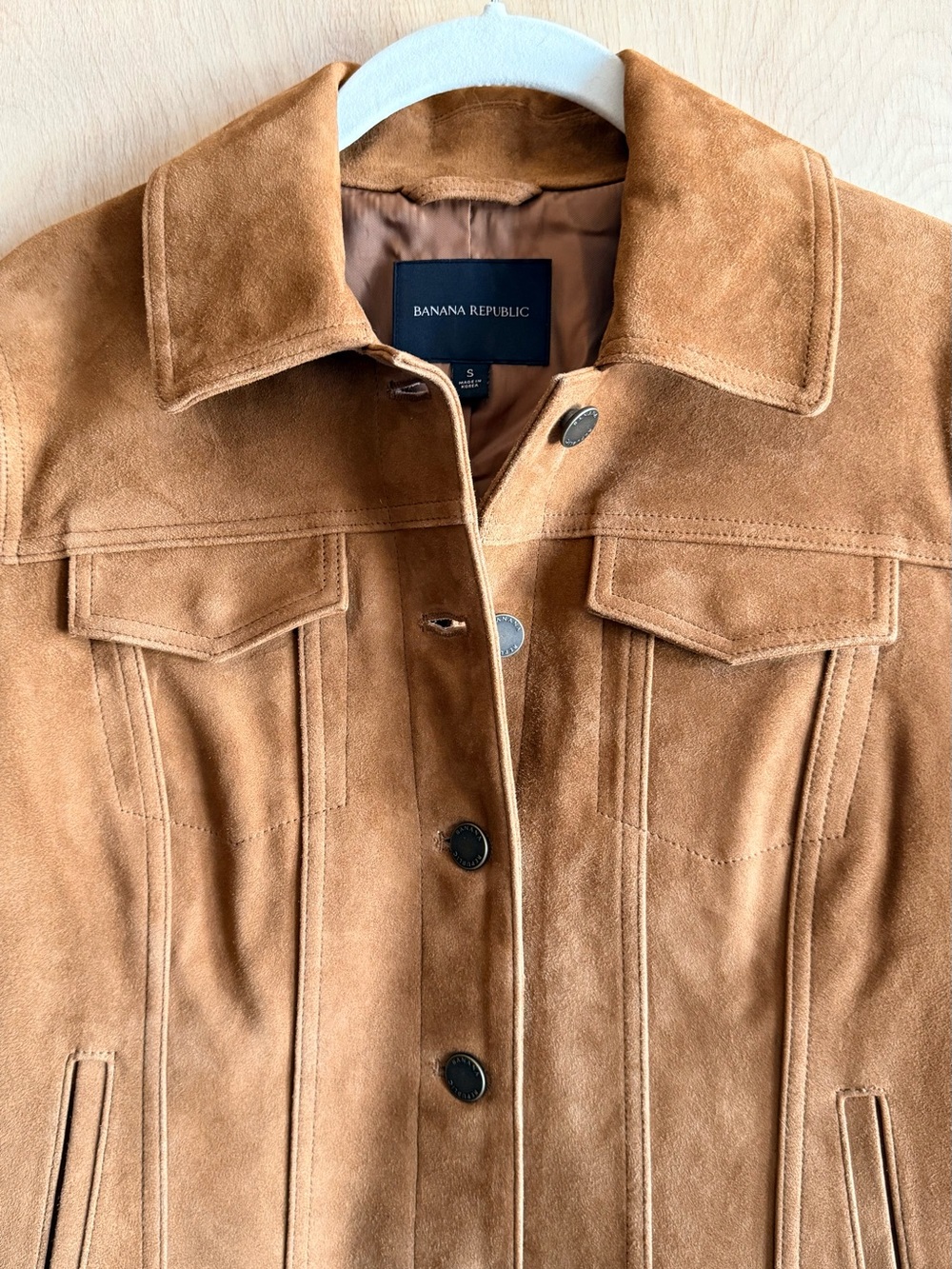 Banana Republic Relaxed Suede Jacket Sweet Chestnut Women's S - Picture 4 of 15